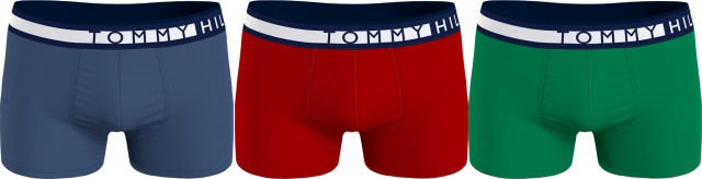 Tommy Hilfiger 3P Trunk Ανδρικα Εσωρουχα Μπλε-Κοκκινο-Πρασινο