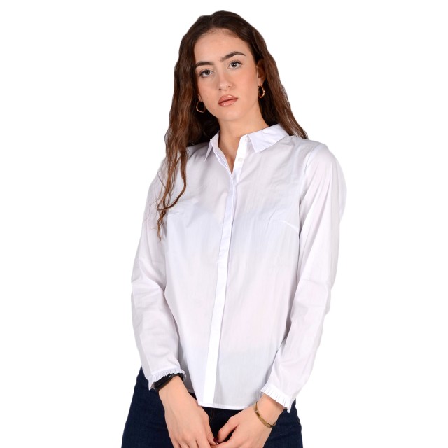 Tom Tailor 2Nd 008 Blouse With Frill Detail Γυναικειο Πουκαμισο Λευκο