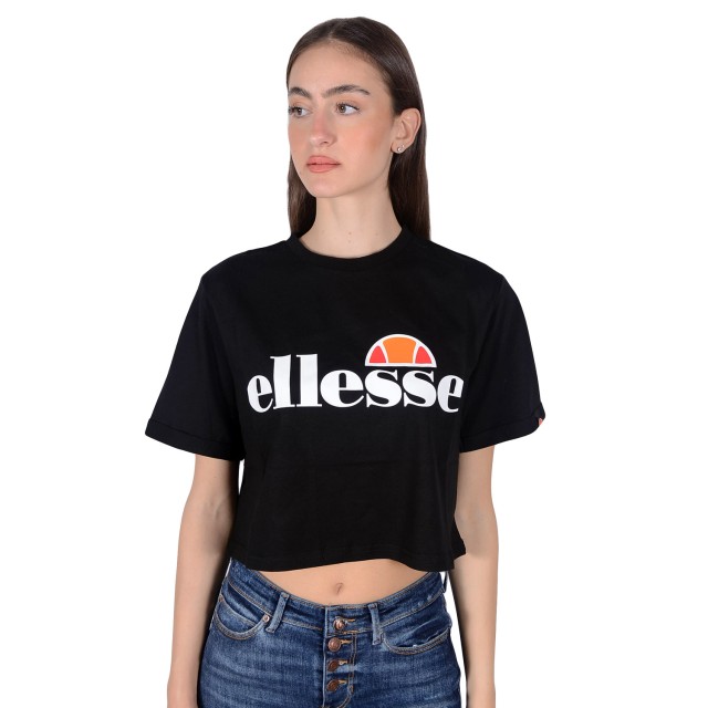 Ellesse Alberta Cropped Tee Γυναικεια Μπλουζα Μαυρη