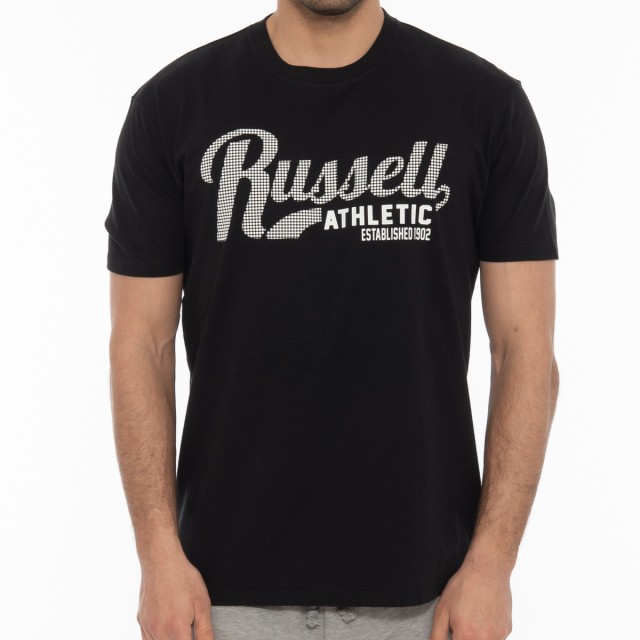 Russell Athletic Check-S/S  Crewneck Tee Shirt Ανδρικη Μπλουζα Μαυρη
