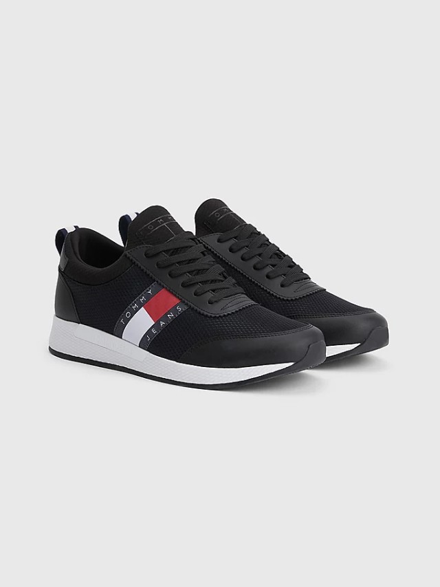 Tommy Hilfiger Tommy Jeans Flexi Runner Ανδρικα Sneakers Μαυρα