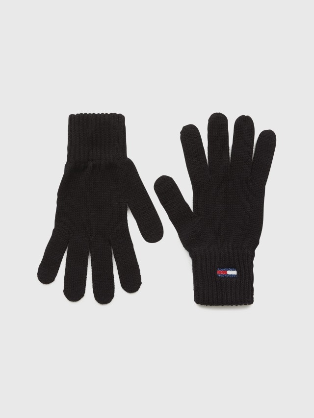 Tommy Hilfiger Tjw Flag Gloves Γυναικεια Γαντια Μαυρα