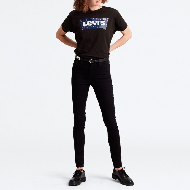 Levis 721 High Rise Skinny Long Shot Γυναικειο Παντελονι Τζιν Μαυρο