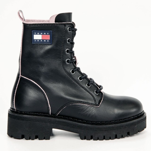Tommy Hilfiger Urban Tommy Jeans Piping Boot Γυναικεια Μποτακια Μαυρα