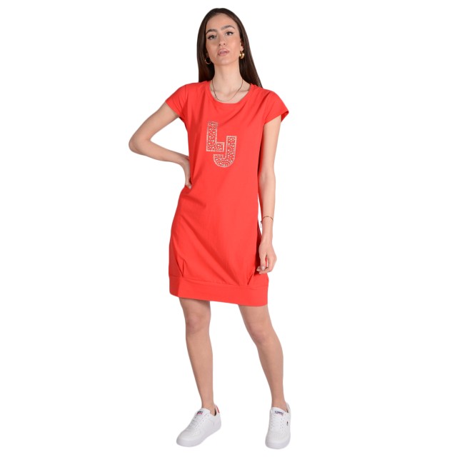 Liu Jo Beachwear  Va1J04 Abito Jersey T.unita Lj Lj Studs Γυναικειο Φορεμα Κοκκινο