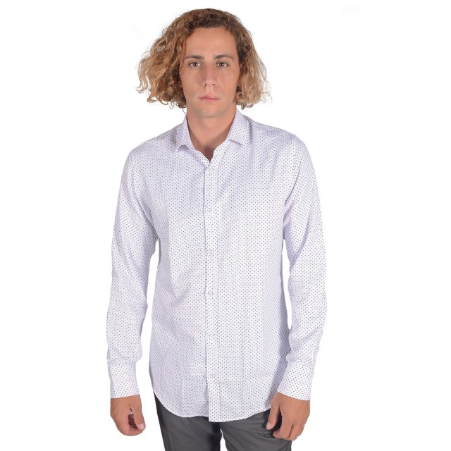 Shirt Vittorio Πουκαμισο Λευκο Με Μικροσχεδιο
